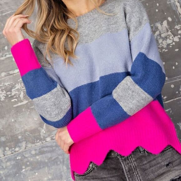 Color Block Striped Sweater  - Picture 3 of 4